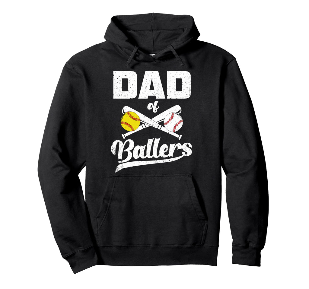 Mens Dad Ballers Funny Dad Baseball Hoodie - Novelty Apparel Men Women - T-Shirt, Sweatshirt, Hoodie