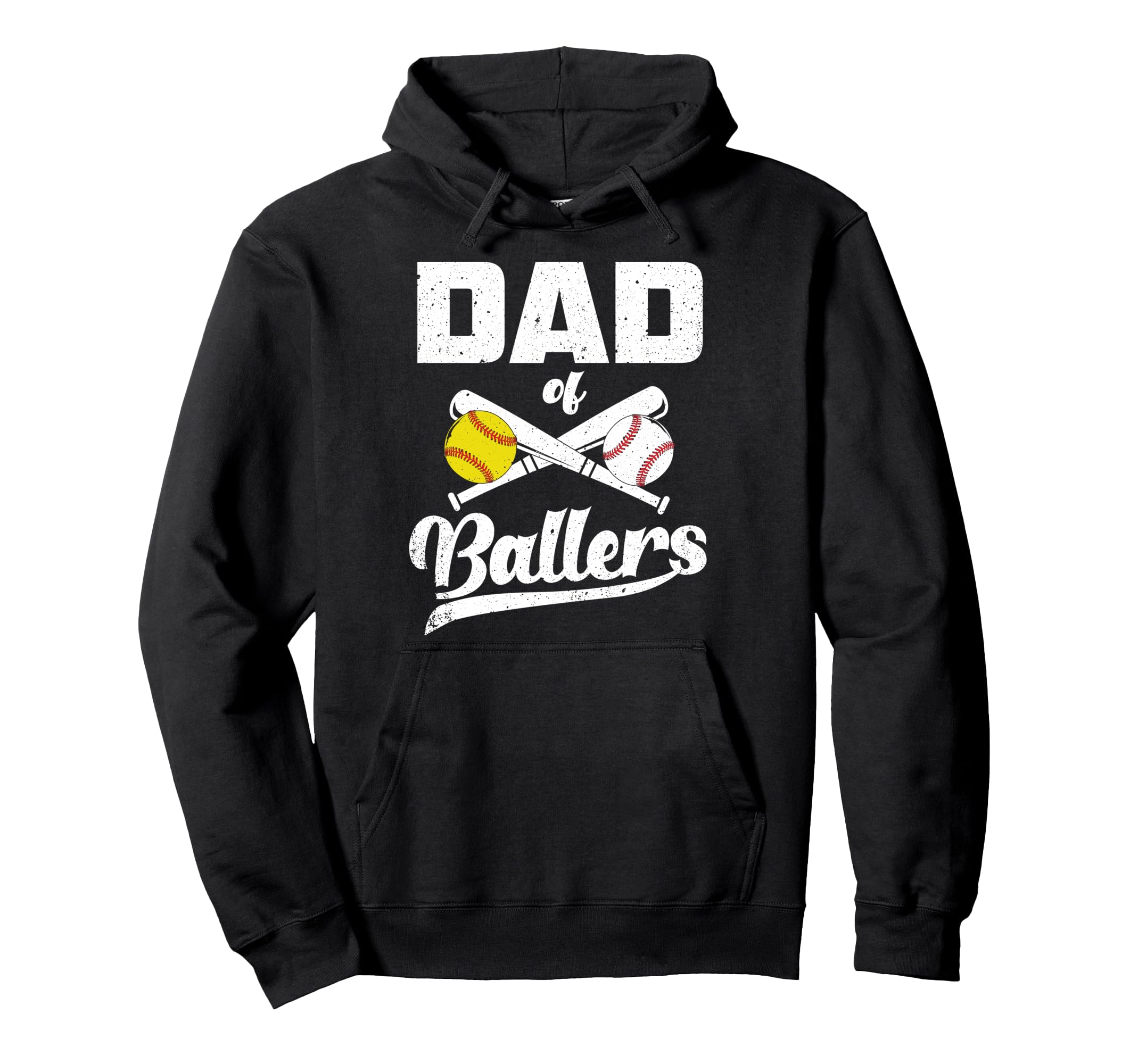 Mens Dad Ballers Funny Dad Baseball Hoodie - Novelty Apparel Men Women - T-Shirt, Sweatshirt, Hoodie