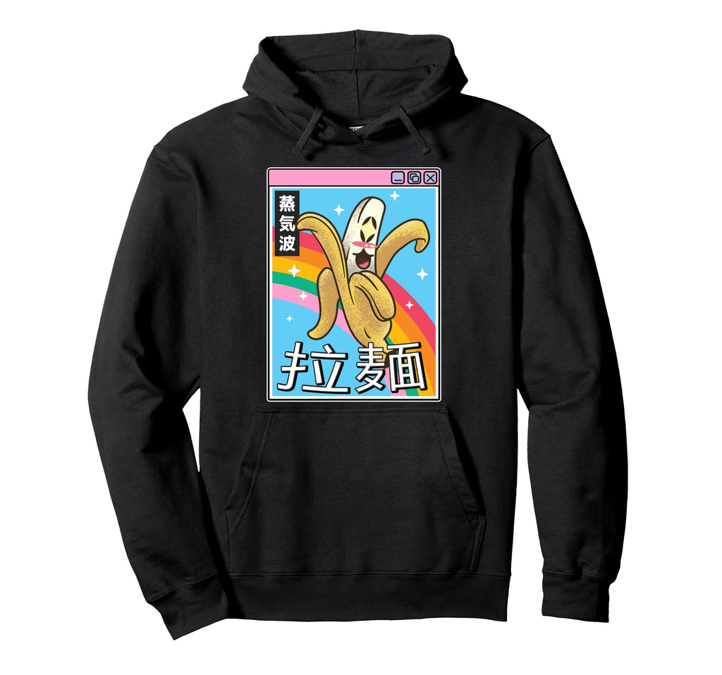 Japan Banana Kawaii Grid Rainbow Hoodie - Trendy Graphic Men Women - T-Shirt, Sweatshirt, Hoodie