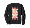 Distressed Union Jack Sweatshirt - Casual Everyday Wear Unisex - T-Shirt, Sweatshirt, Hoodie