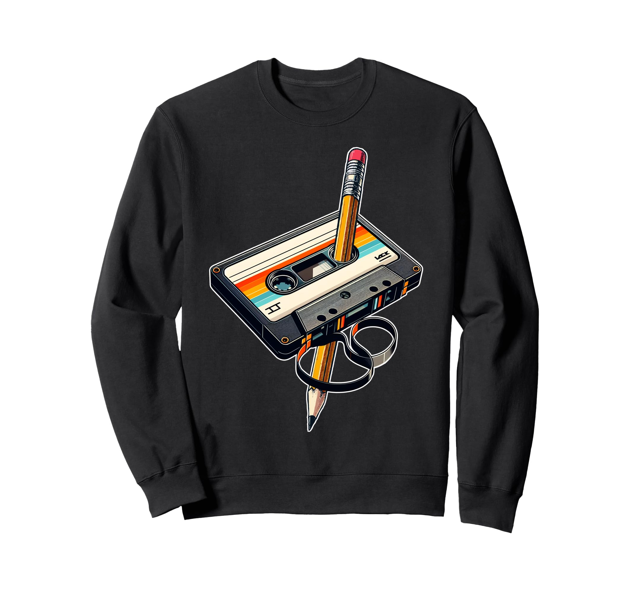 Pencil Rewind Cassette Tape Sweatshirt - Aesthetic Graphic Men Women - T-Shirt, Sweatshirt, Hoodie