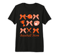 Baseball Mom Coquette Bow Orange T-Shirt - Trendy Graphic Men Women - T-Shirt, Sweatshirt, Hoodie