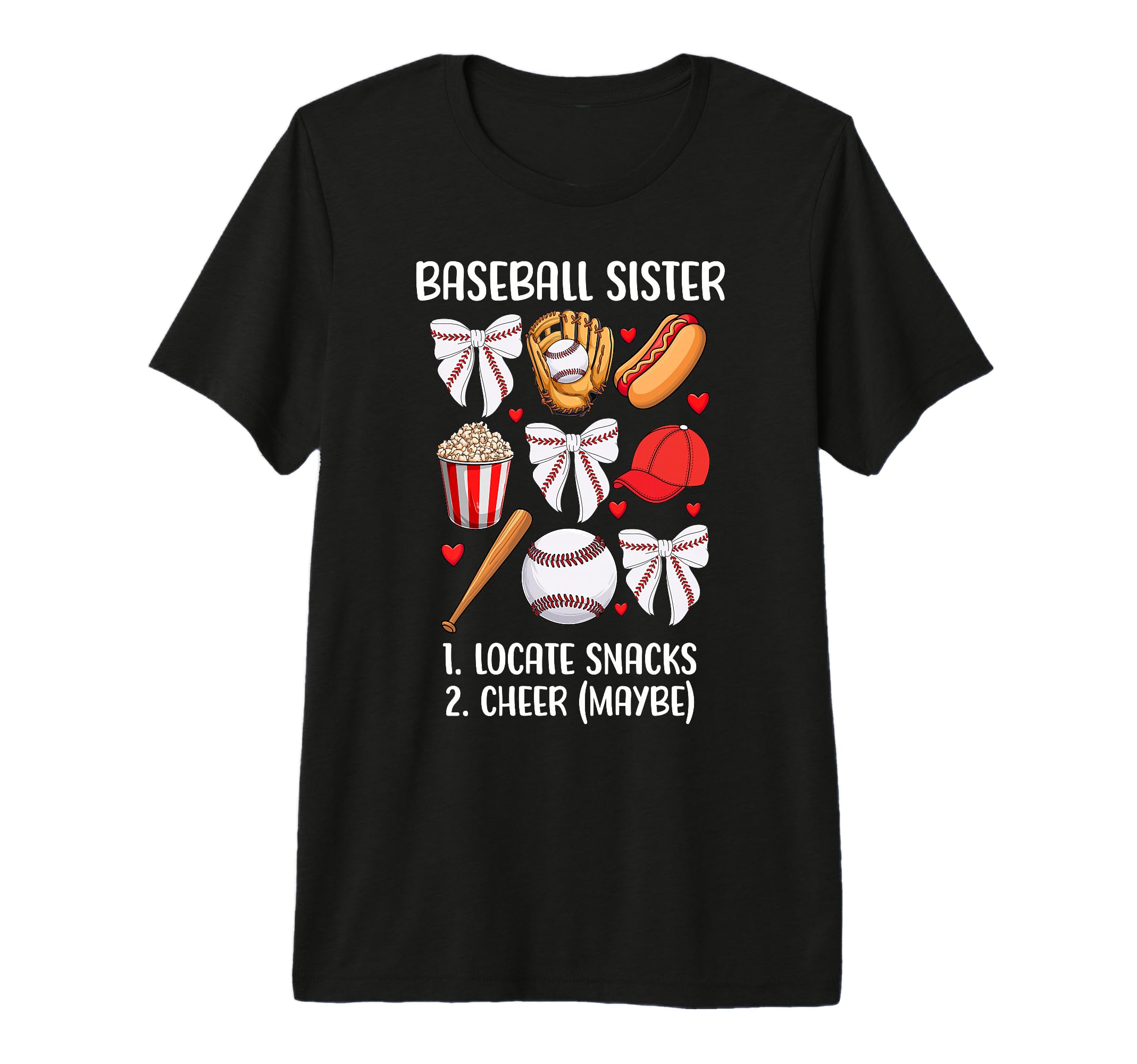 Baseball Sister Coquette Bow Game Day T-Shirt - Custom Art Print Men Women - T-Shirt, Sweatshirt, Hoodie