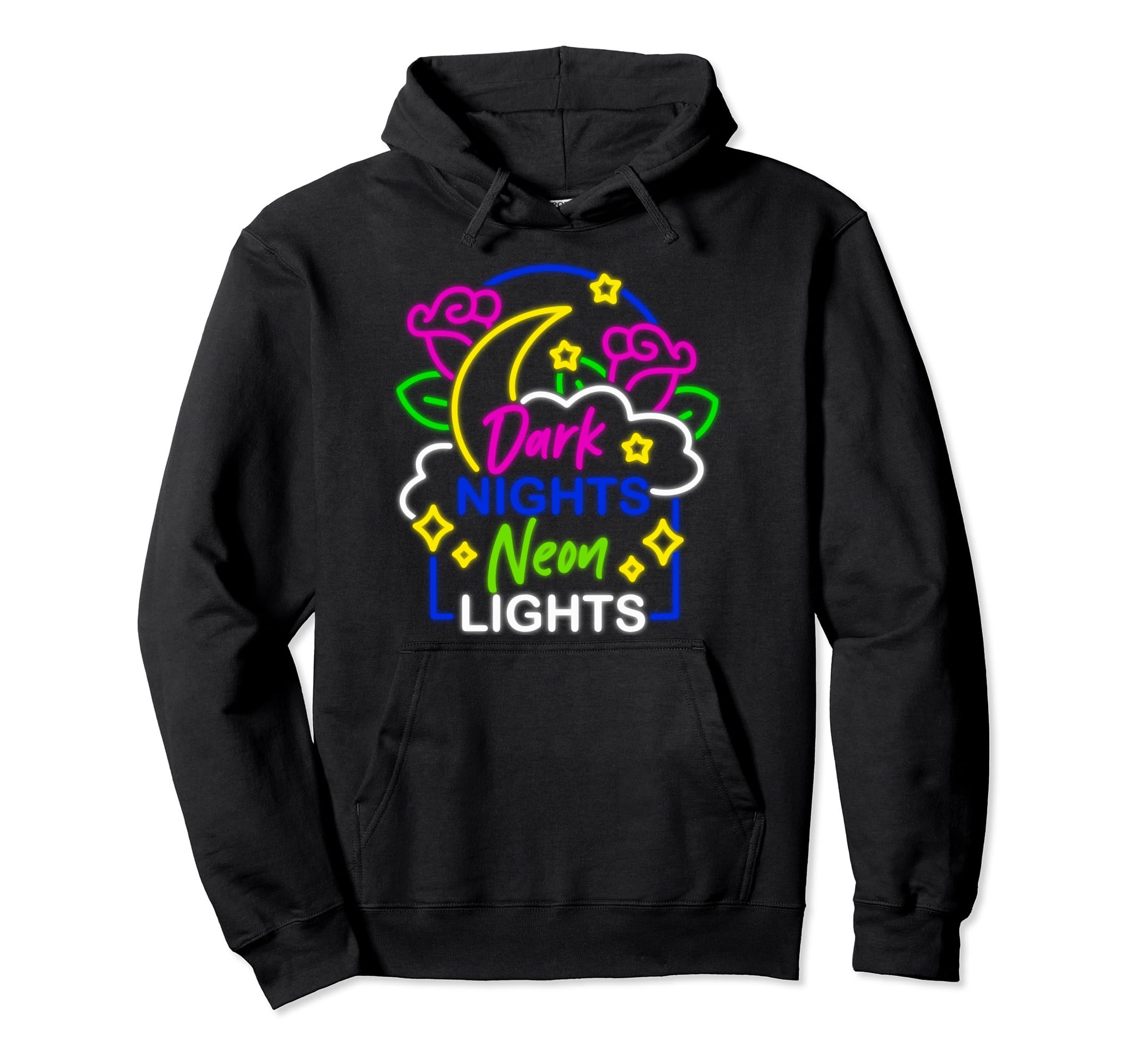 Dark Nights Neon Lights Gothic Occult Hoodie - Custom Art Print Unisex - T-Shirt, Sweatshirt, Hoodie