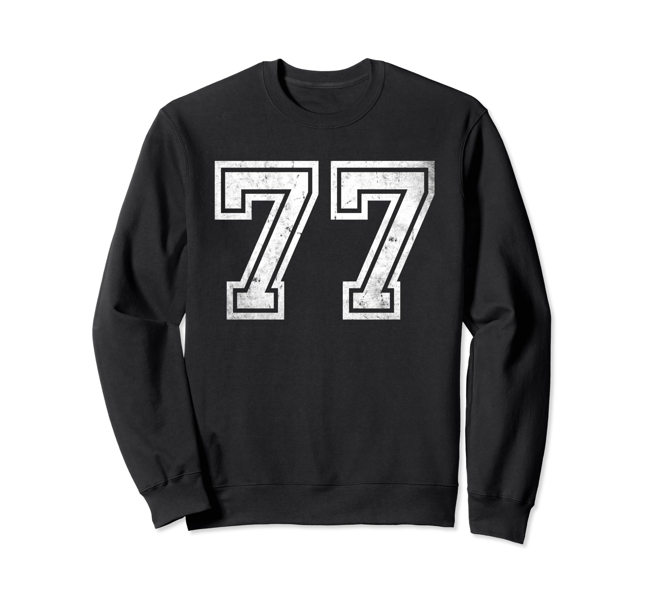 Number 77 Sport Distressed Number Sweatshirt - Custom Art Print Men Women - T-Shirt, Sweatshirt, Hoodie