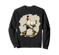 Funny Chicken Roller Skates Farm Sweatshirt - Unique Graphic Men Women - T-Shirt, Sweatshirt, Hoodie