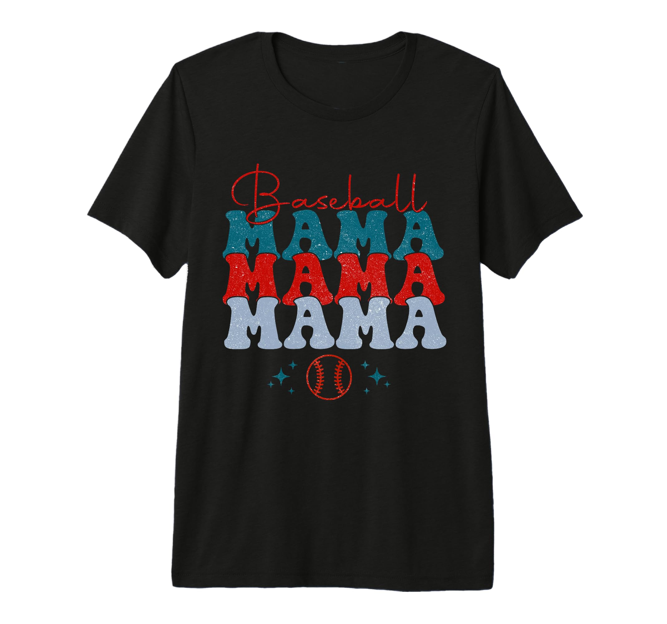 Distressed Ball Mom Softball Baseball T-Shirt - Custom Art Print Unisex - T-Shirt, Sweatshirt, Hoodie