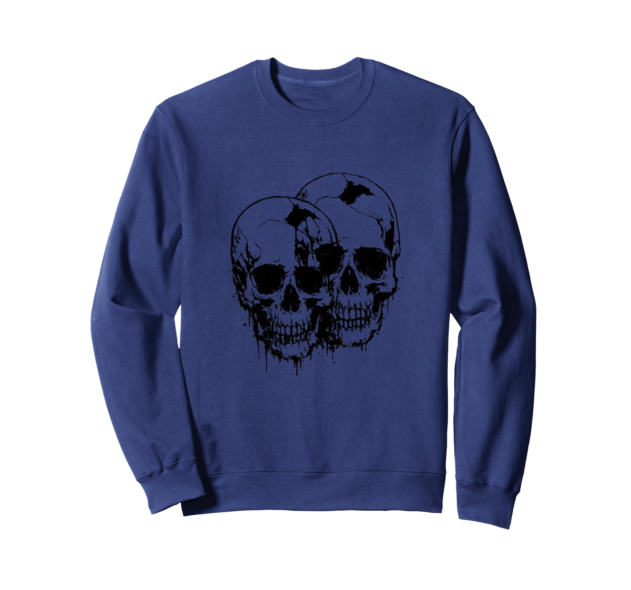 Twin Skull Horror Grunge Art Dark Sweatshirt - Custom Art Print Men Women - T-Shirt, Sweatshirt, Hoodie