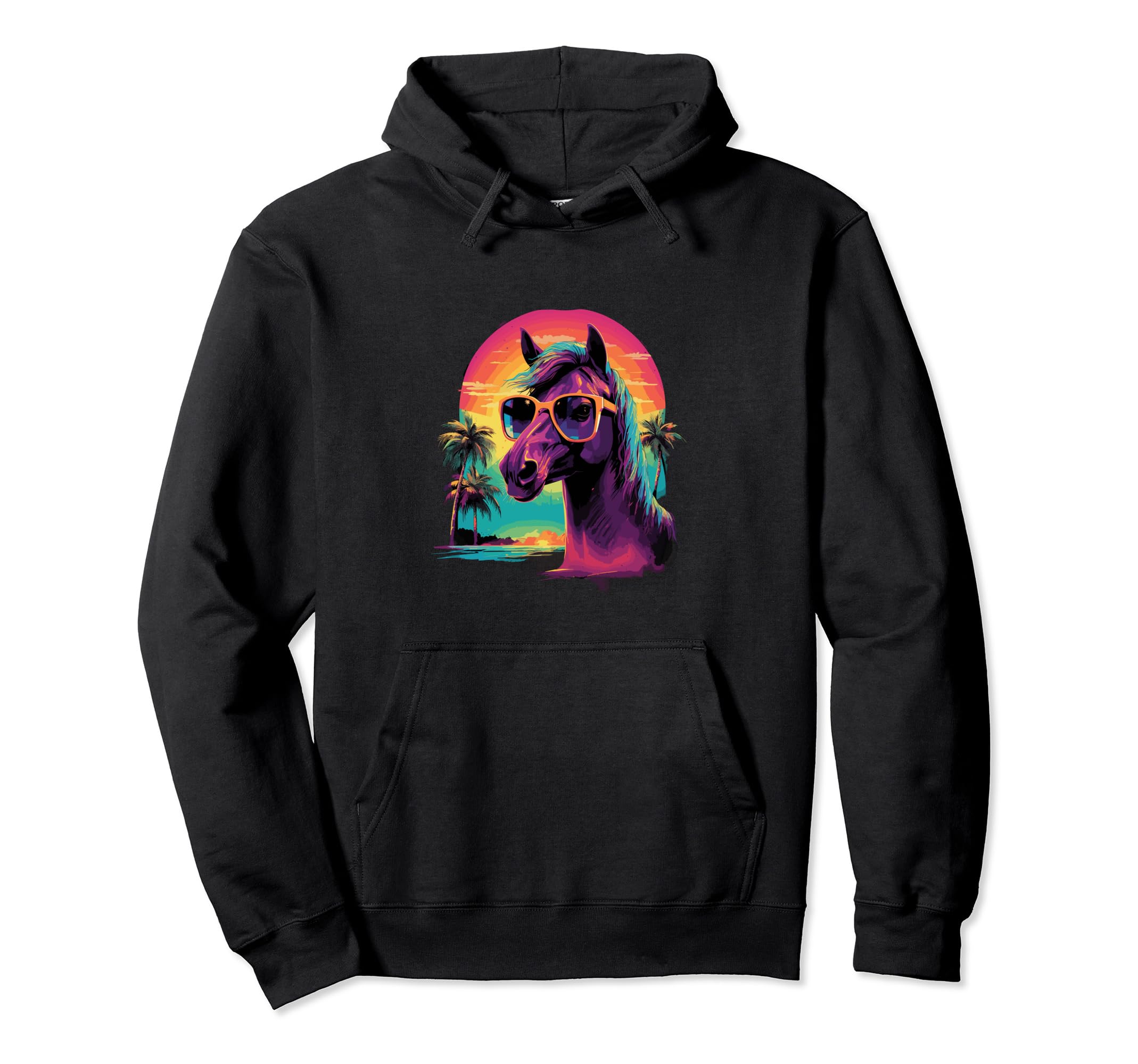 Funny Horse Vaporwave Aesthetic Hoodie - Aesthetic Graphic Men Women - T-Shirt, Sweatshirt, Hoodie