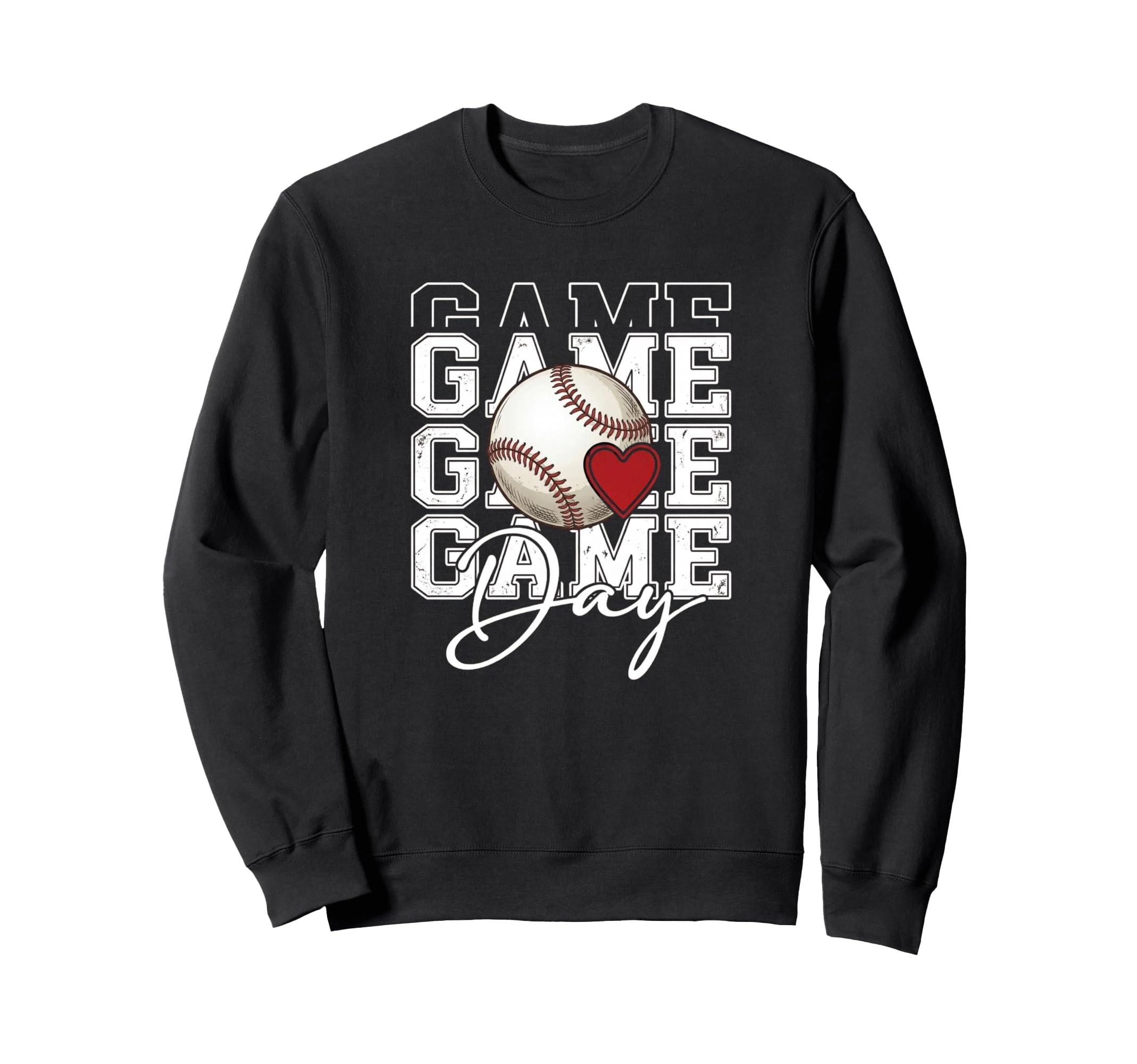 Baseball Game Day Spirit Heart Sweatshirt - Streetwear Style Men Women - T-Shirt, Sweatshirt, Hoodie