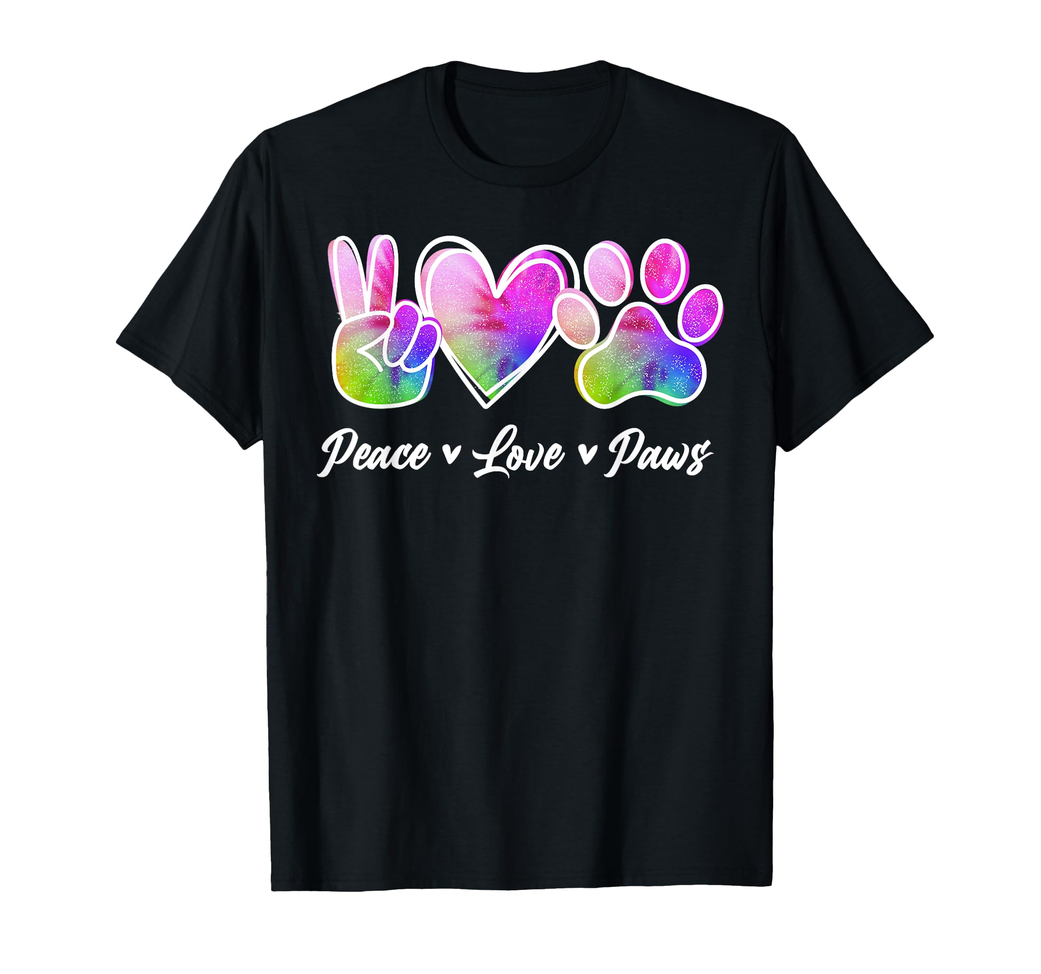 Tie Dye Peace Love Paw Pet Animal Dog T-Shirt - Novelty Apparel Men Women - T-Shirt, Sweatshirt, Hoodie
