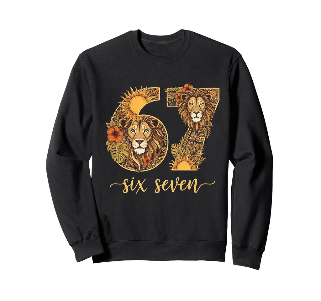 Boho Leo 67 Six Seven Sun Lion Sweatshirt - Unique Graphic Men Women - T-Shirt, Sweatshirt, Hoodie