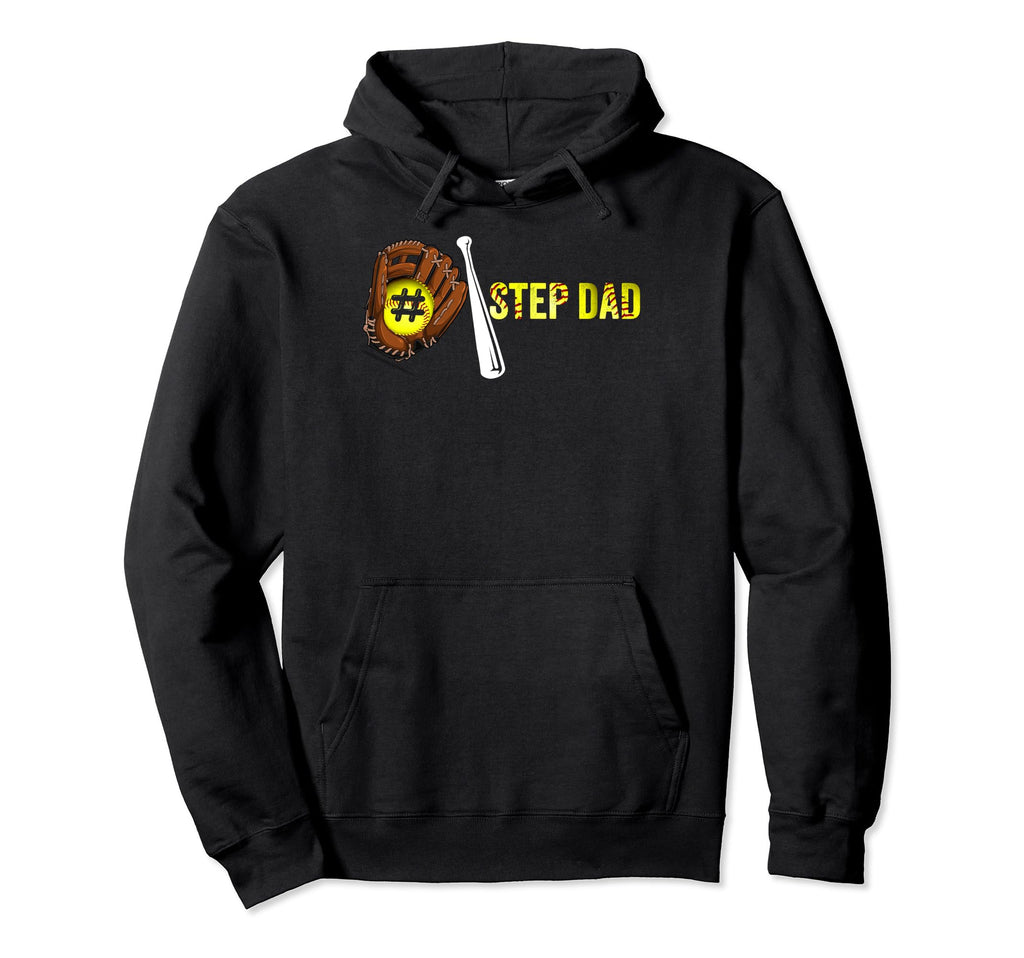 Number One Softball Step Dad Fathers Day Hoodie - Custom Art Print Unisex - T-Shirt, Sweatshirt, Hoodie