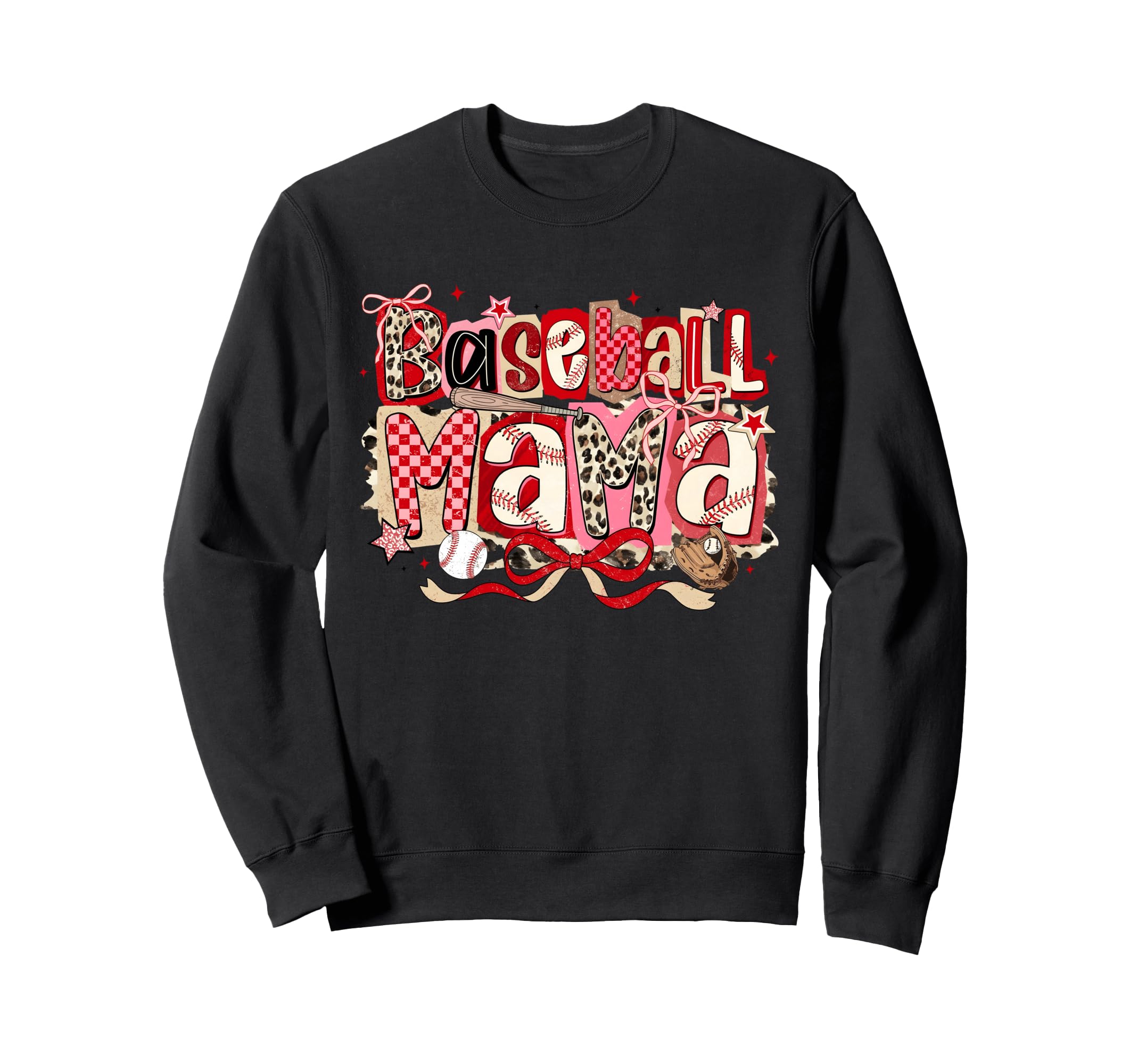 Baseball Mama Leopard Checkered Sweatshirt - Streetwear Style for Adults - T-Shirt, Sweatshirt, Hoodie
