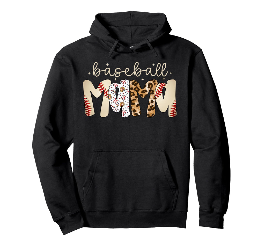 Baseball Mama Leopard Baseball Mom Hoodie - Novelty Apparel Men Women - T-Shirt, Sweatshirt, Hoodie