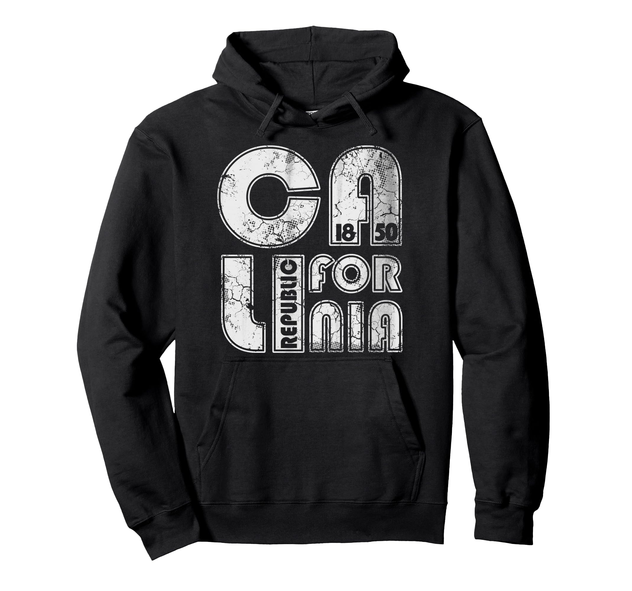 California Republic Est 1850 Distressed Hoodie - Trendy Graphic Men Women - T-Shirt, Sweatshirt, Hoodie