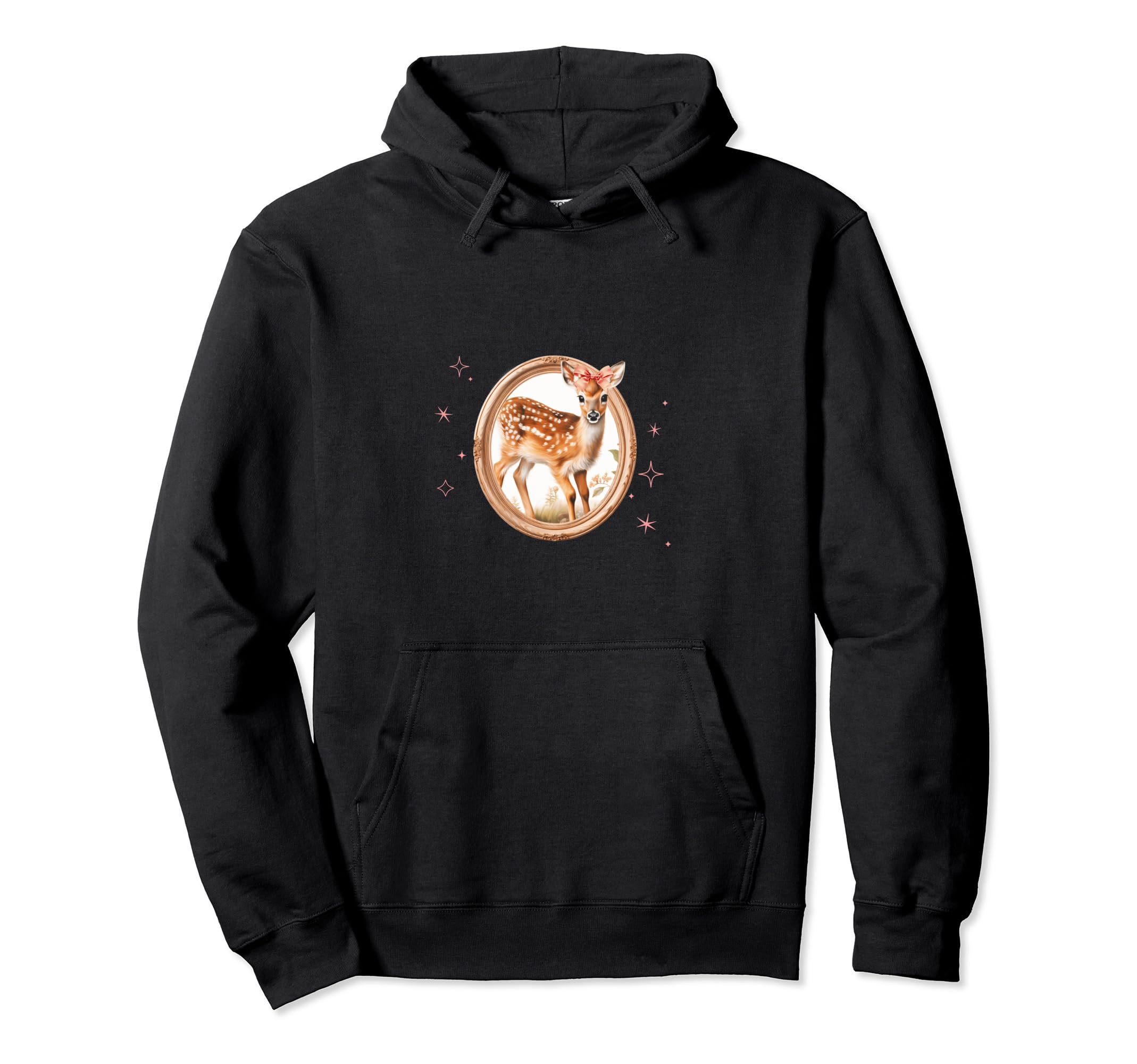 Coquette Fawn Deer Girlcore Y2K Aesthetic Hoodie - Graphic Print for Adults - T-Shirt, Sweatshirt, Hoodie