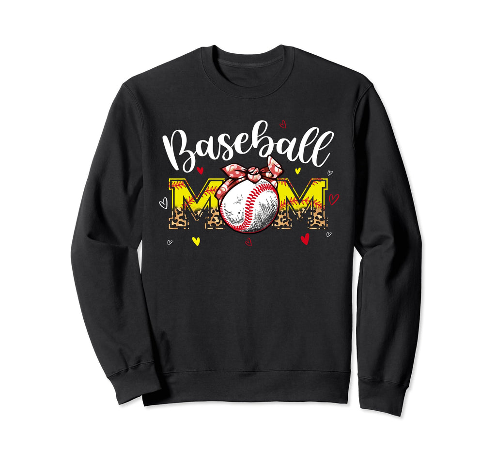 Baseball Mom Headband Leopard Sweatshirt - Minimalist Print for Adults - T-Shirt, Sweatshirt, Hoodie