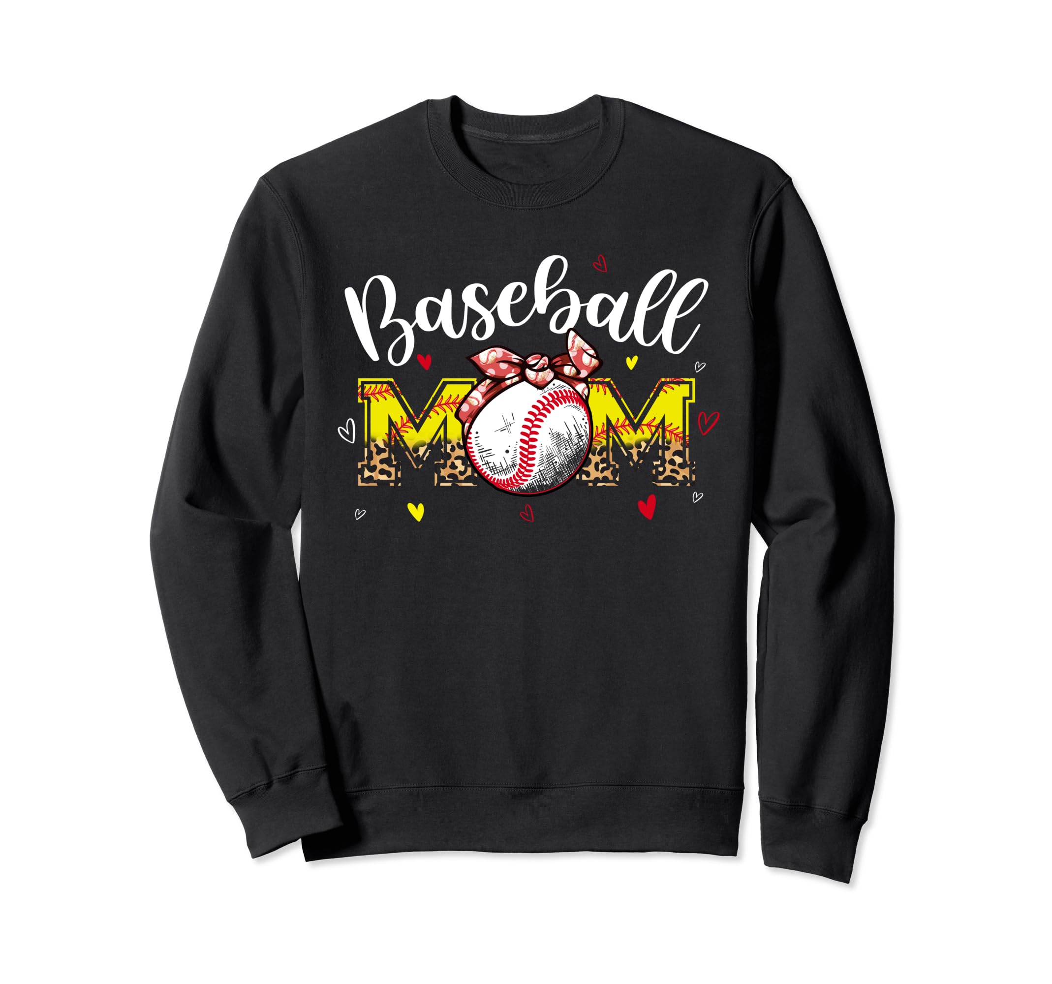 Baseball Mom Headband Leopard Sweatshirt - Minimalist Print for Adults - T-Shirt, Sweatshirt, Hoodie