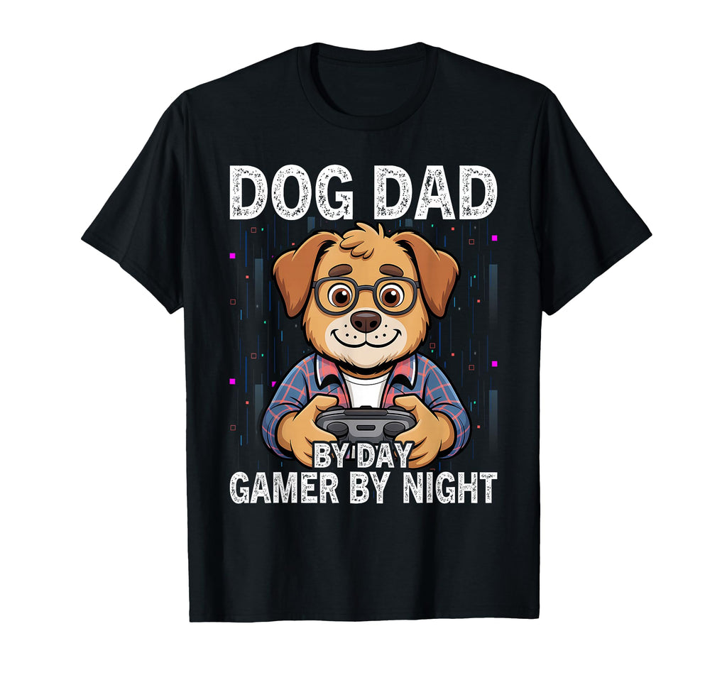 Mens Dog Dad Gamer Night Fathers Day T-Shirt - Minimalist Print for Adults - T-Shirt, Sweatshirt, Hoodie