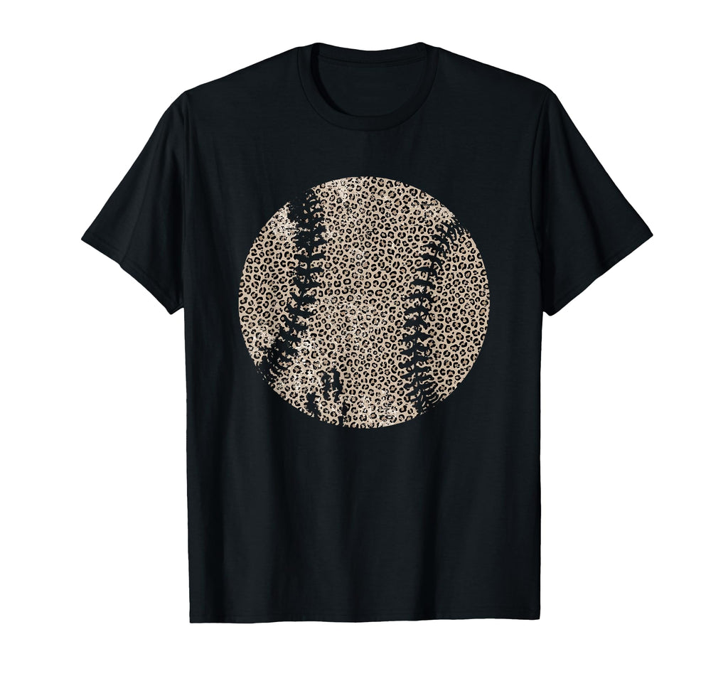 Leopard Baseball Softball Mama Funny Game T-Shirt - Graphic Print Unisex - T-Shirt, Sweatshirt, Hoodie