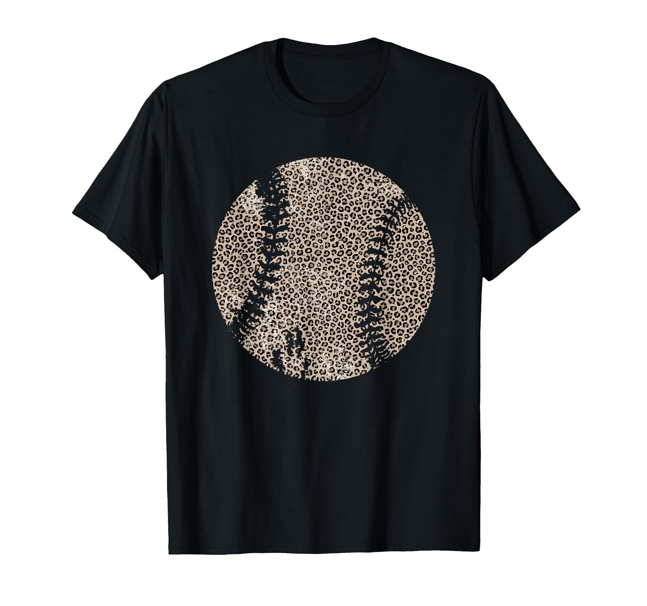 Leopard Baseball Softball Mama Funny Game T-Shirt - Graphic Print Unisex - T-Shirt, Sweatshirt, Hoodie
