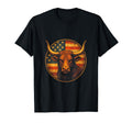 Bull Flag Cowboy Western Art T-Shirt - Aesthetic Graphic for Adults - T-Shirt, Sweatshirt, Hoodie