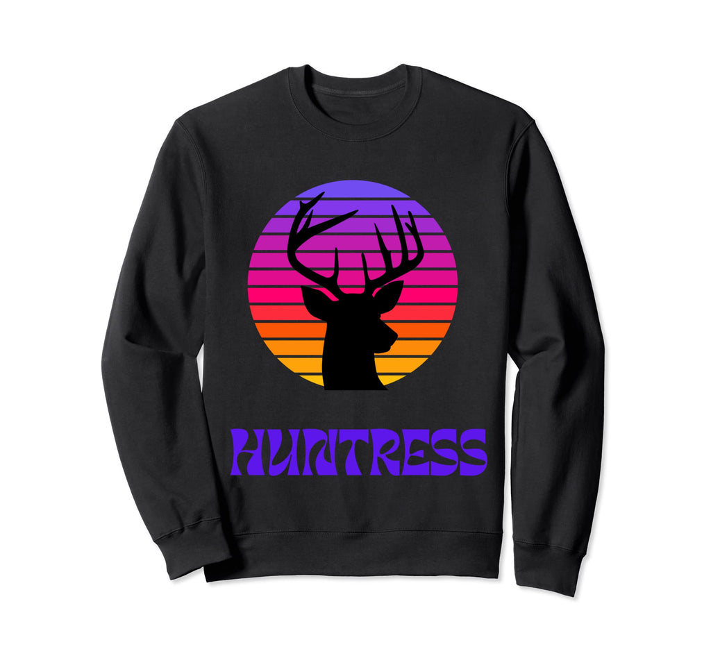 Huntress Deer And Sunset Sweatshirt - Unique Graphic Men Women - T-Shirt, Sweatshirt, Hoodie