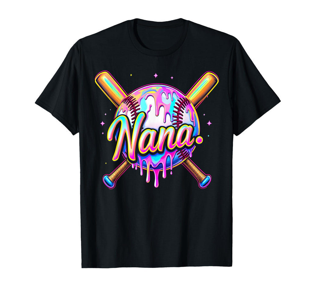 Baseball Drip Nana Tie Dye Baseball T-Shirt - Minimalist Print for Adults - T-Shirt, Sweatshirt, Hoodie