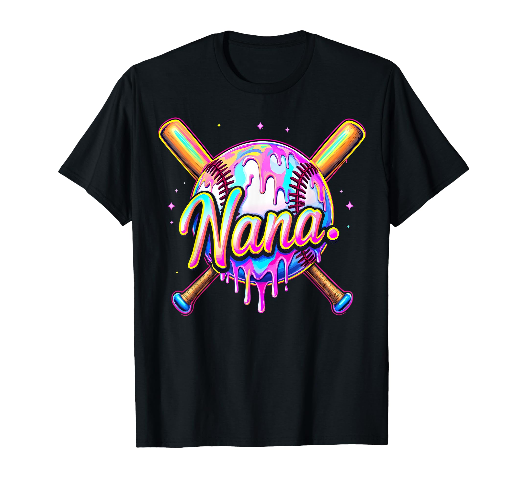 Baseball Drip Nana Tie Dye Baseball T-Shirt - Minimalist Print for Adults - T-Shirt, Sweatshirt, Hoodie