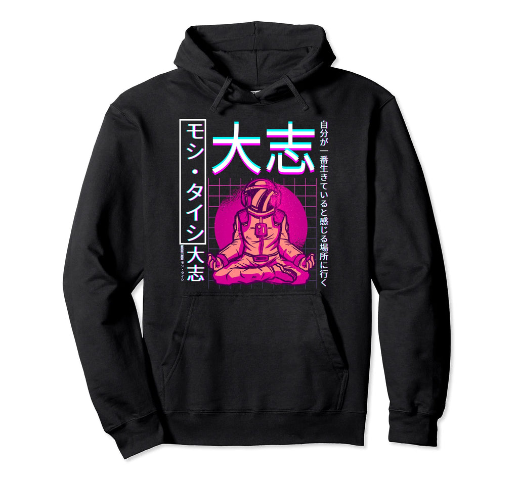 90S Japanese Vaporwave Aesthetic Hoodie - Fun Novelty Design Men Women - T-Shirt, Sweatshirt, Hoodie