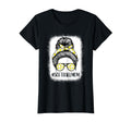 Softball Mom Messy Bun Hair Softball T-Shirt - Novelty Apparel Unisex - T-Shirt, Sweatshirt, Hoodie