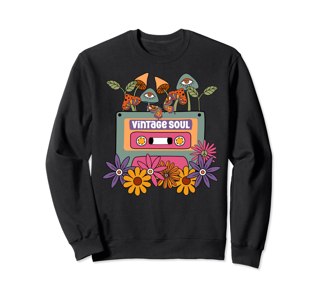 Soul Tape Mushrooms Flower Power Sweatshirt - Streetwear Style for Adults - T-Shirt, Sweatshirt, Hoodie
