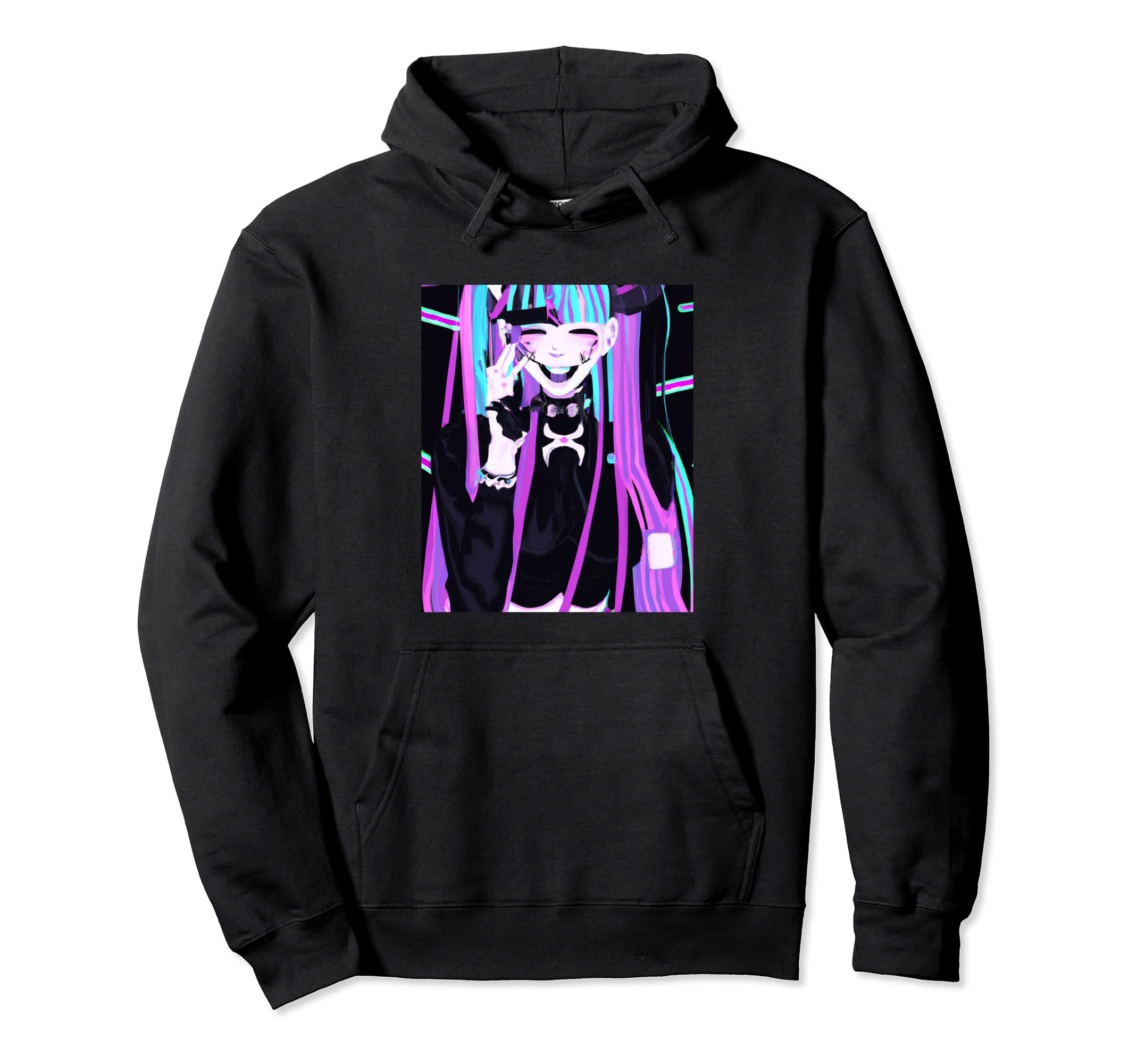 Goth Anime Vaporwave And Creepy Goth Hoodie - Unique Graphic Unisex - T-Shirt, Sweatshirt, Hoodie