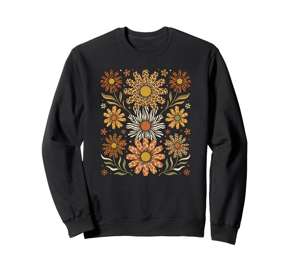 Boho Daisy Flowers Safari Animal Floral Sweatshirt - Novelty Apparel Unisex - T-Shirt, Sweatshirt, Hoodie