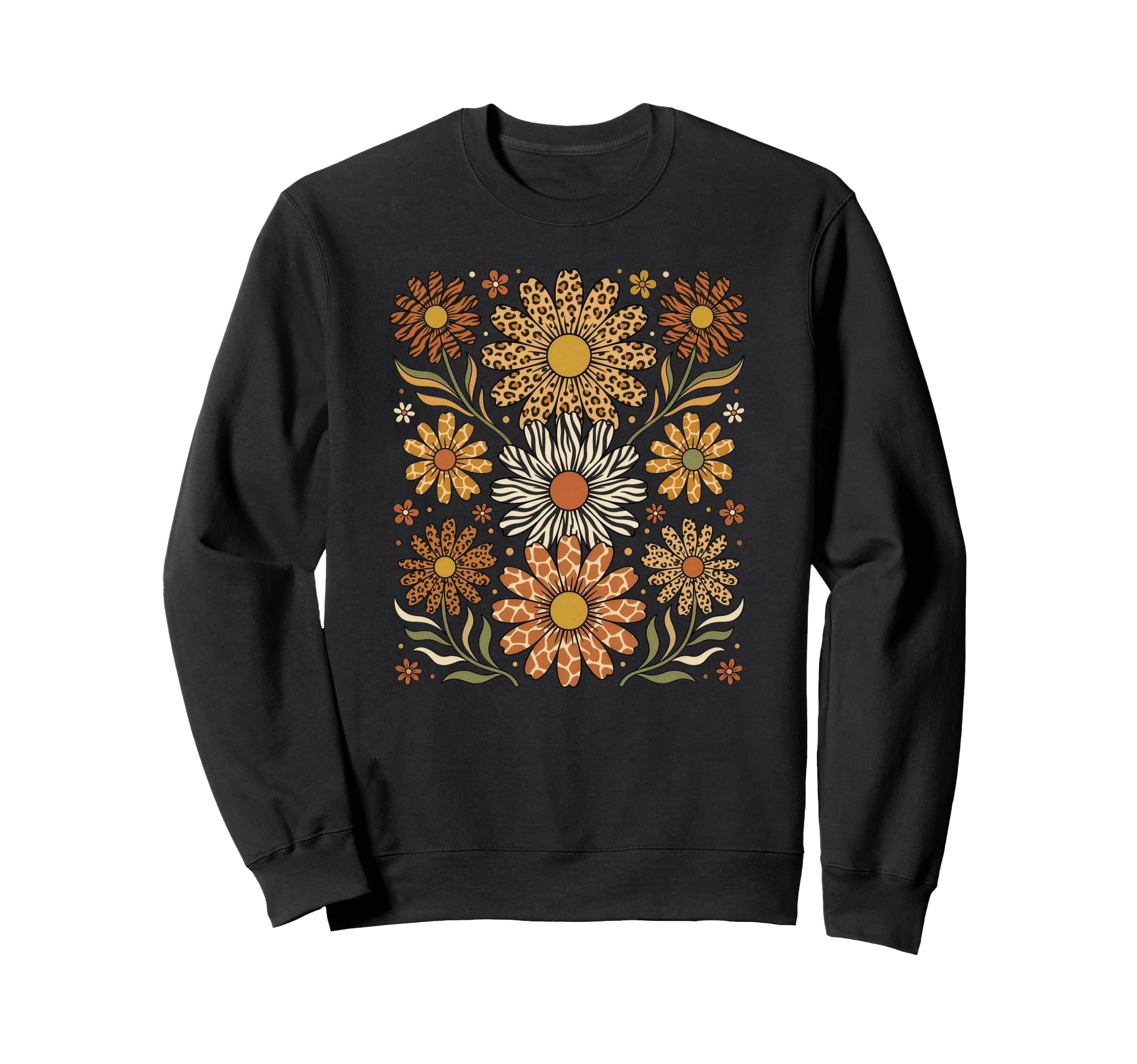 Boho Daisy Flowers Safari Animal Floral Sweatshirt - Novelty Apparel Unisex - T-Shirt, Sweatshirt, Hoodie