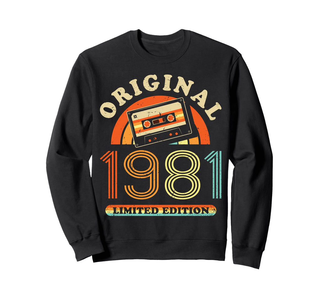 1981 Cassette Tape 45Th Birthday Sweatshirt - Trendy Graphic Unisex - T-Shirt, Sweatshirt, Hoodie