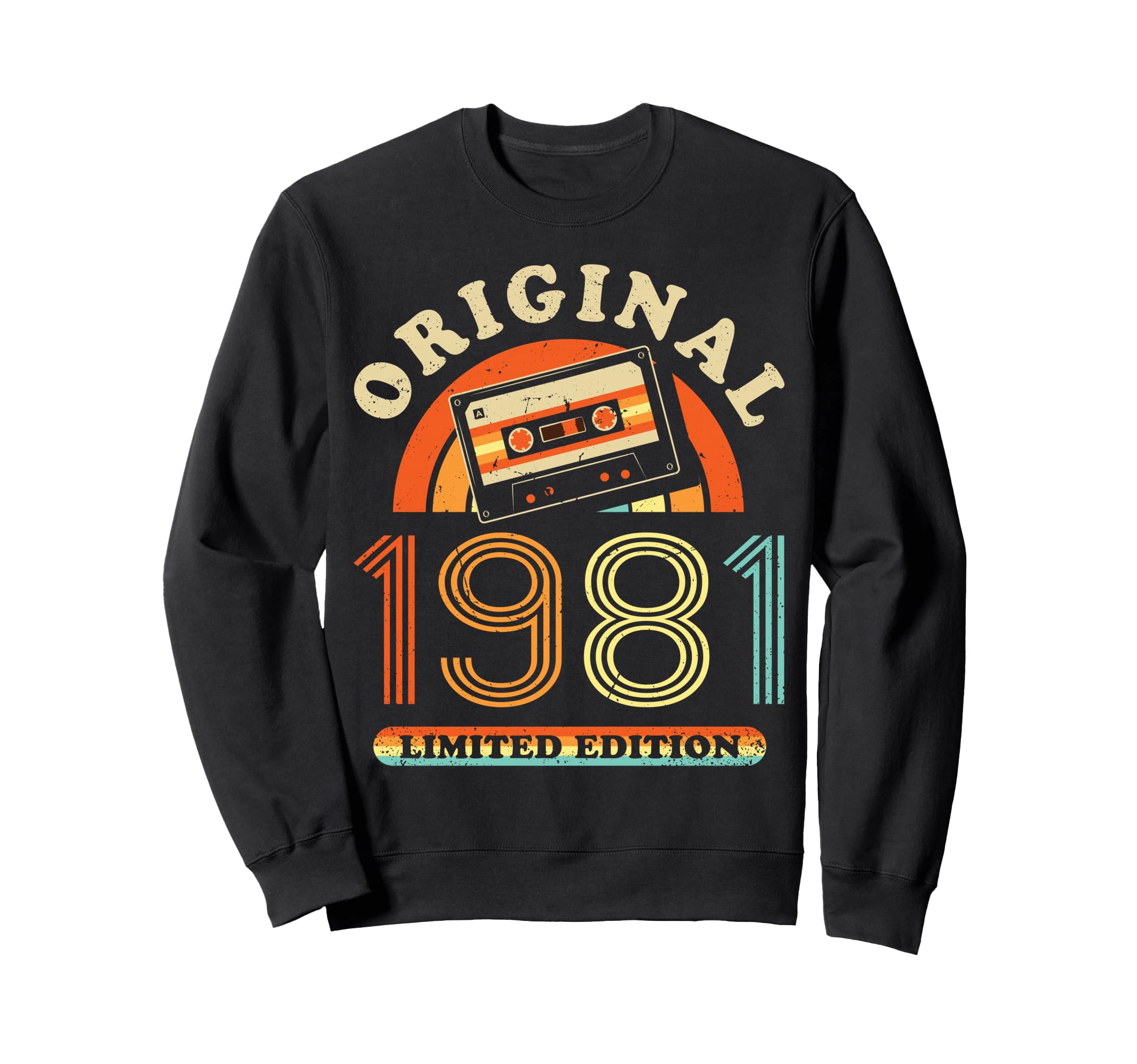 1981 Cassette Tape 45Th Birthday Sweatshirt - Trendy Graphic Unisex - T-Shirt, Sweatshirt, Hoodie