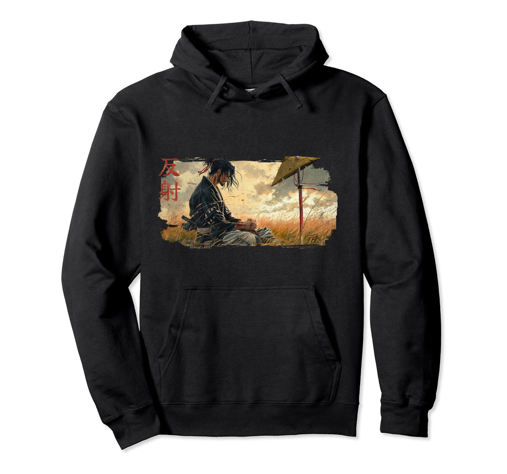 Samurai Reflection Anime Katana Vaporwave Hoodie - Graphic Print Unisex - T-Shirt, Sweatshirt, Hoodie