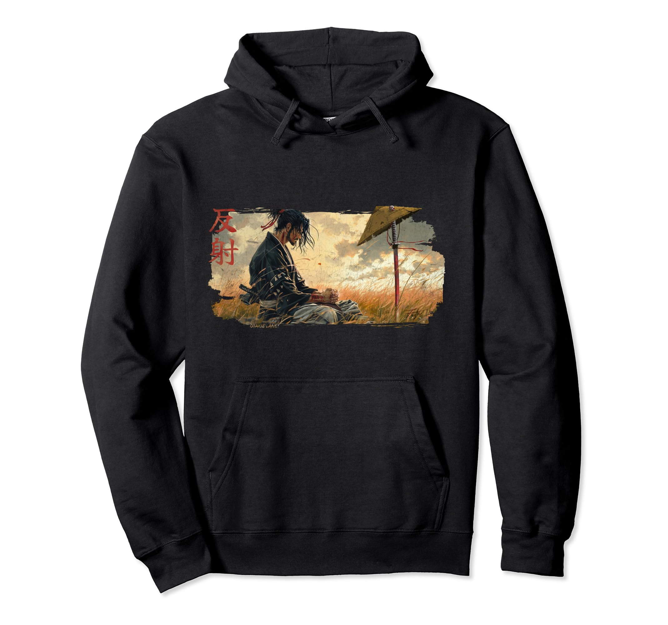Samurai Reflection Anime Katana Vaporwave Hoodie - Graphic Print Unisex - T-Shirt, Sweatshirt, Hoodie