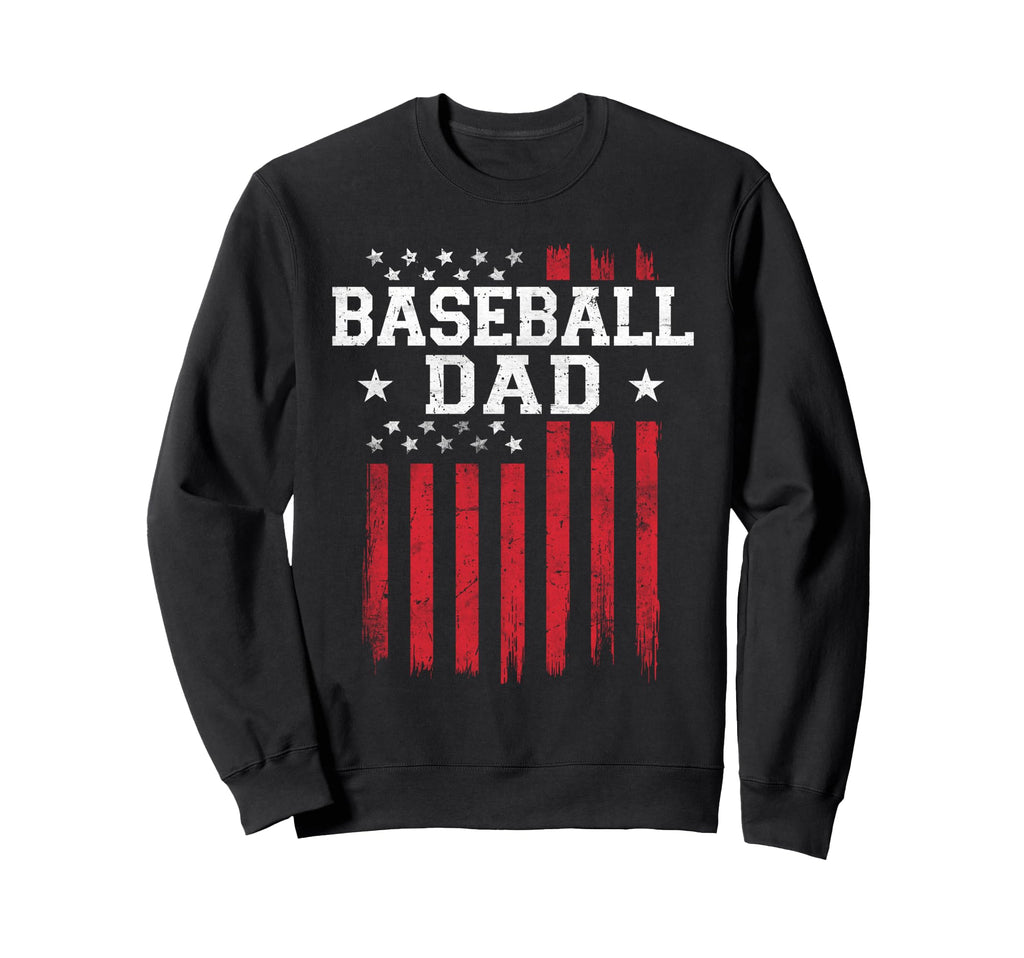 Baseball Dad Proud American Flag Sweatshirt - Custom Art Print for Adults - T-Shirt, Sweatshirt, Hoodie