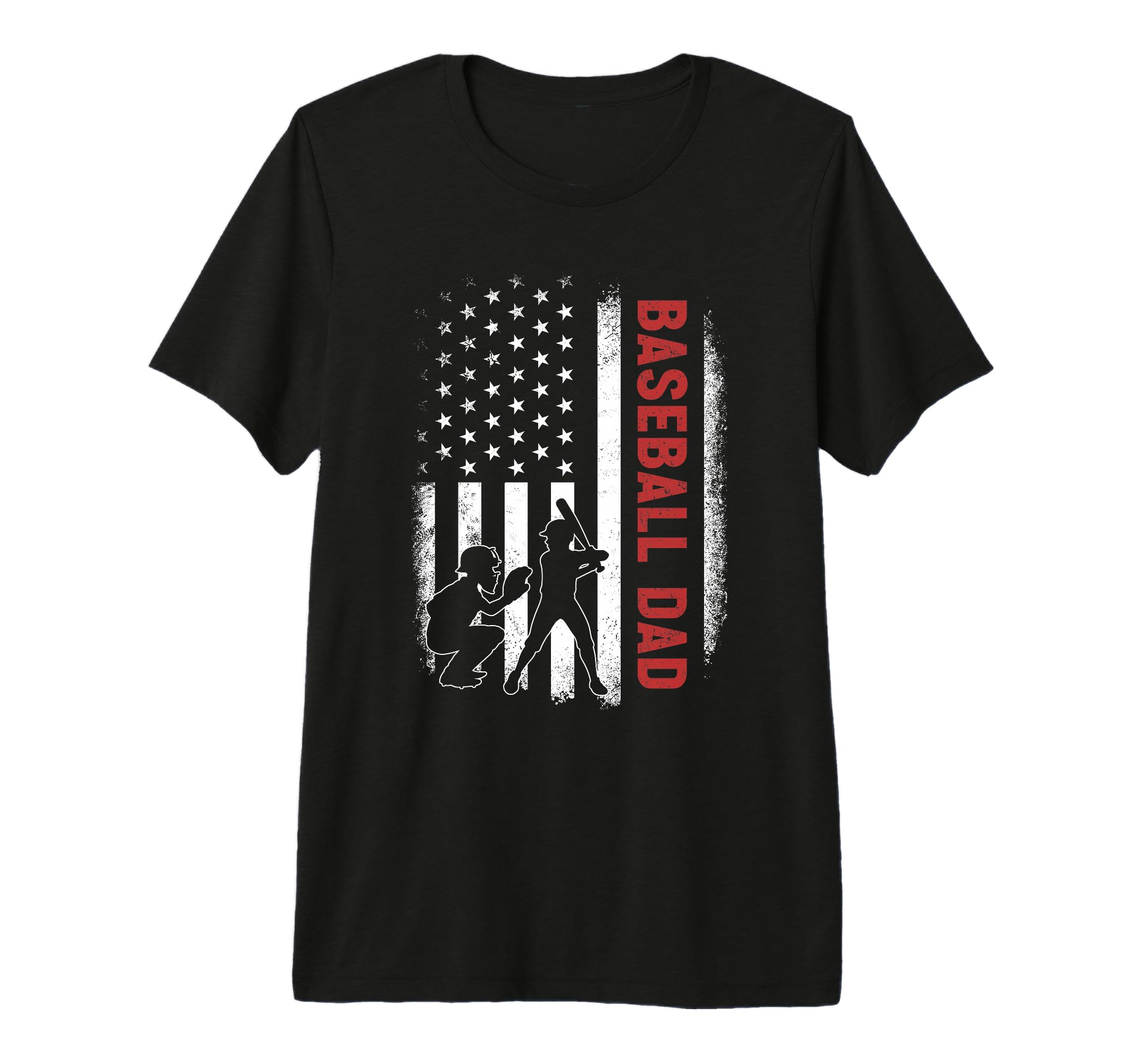 Mens Baseball Dad American Us Flag T-Shirt - Minimalist Print Men Women - T-Shirt, Sweatshirt, Hoodie