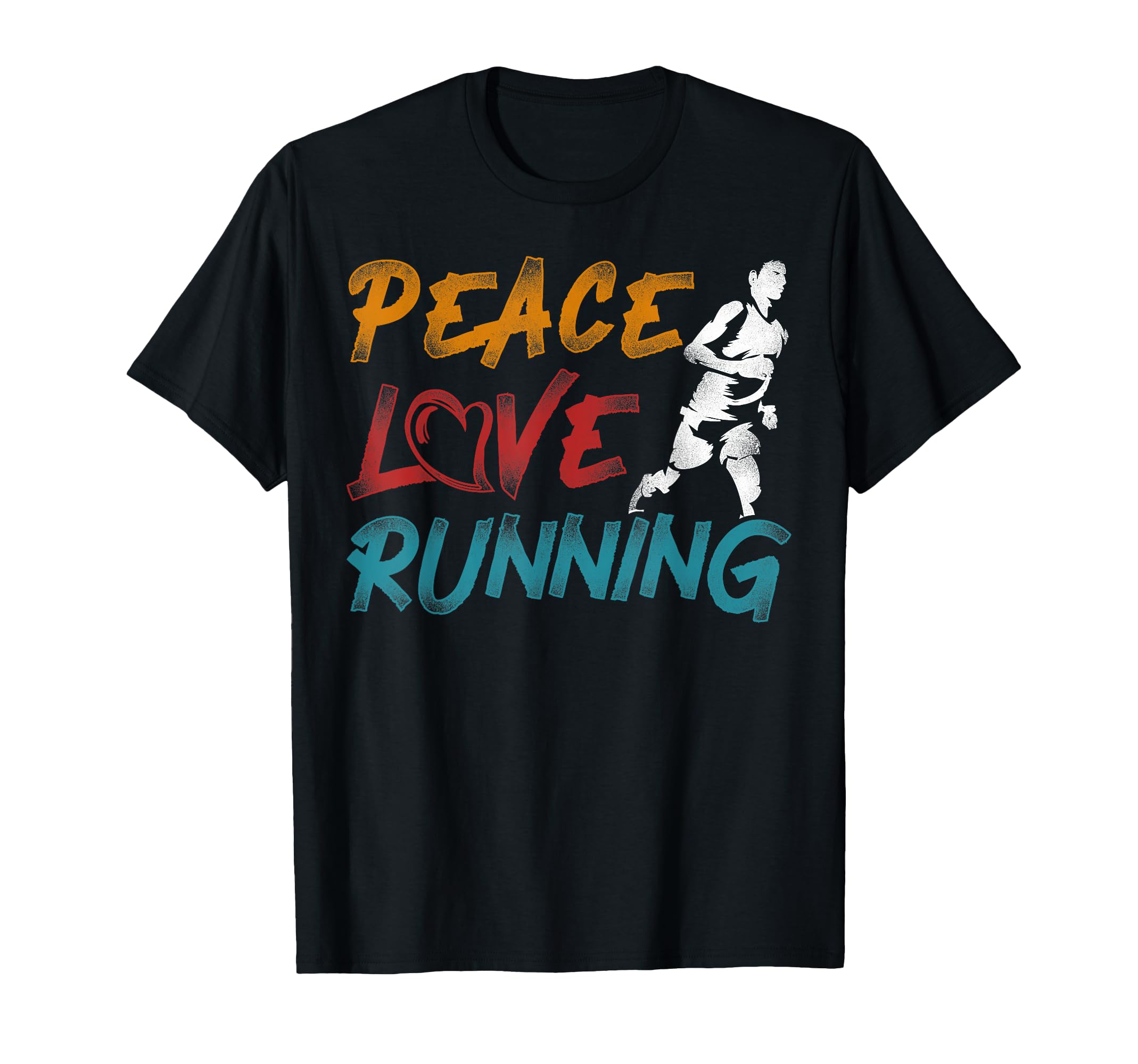 Running Runner Half Marathon Peace Love T-Shirt - Trendy Graphic Unisex - T-Shirt, Sweatshirt, Hoodie