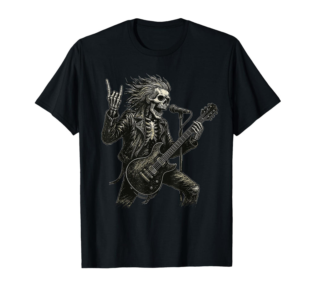 Rock Skeleton Hand Guitar Singer T-Shirt - Streetwear Style Men Women - T-Shirt, Sweatshirt, Hoodie