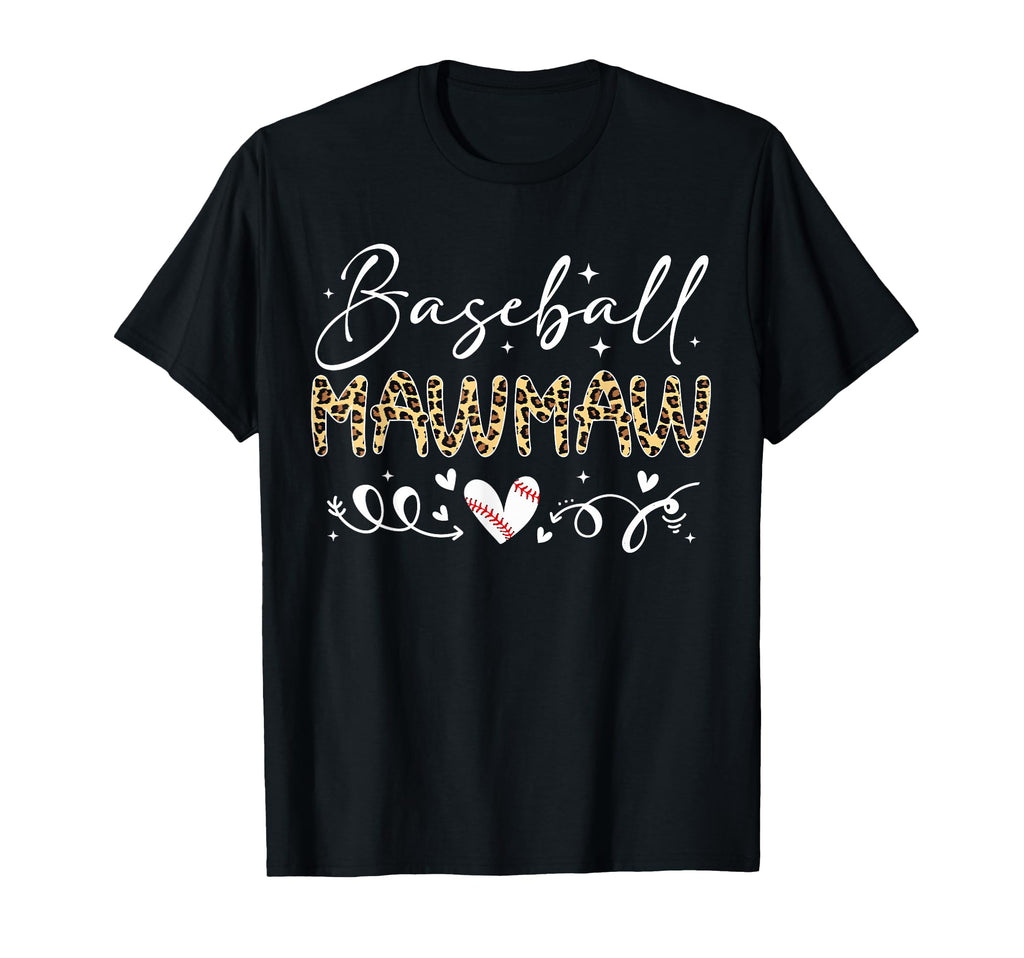 Baseball Mawmaw Leopard Baseball Heart T-Shirt - Graphic Print Unisex - T-Shirt, Sweatshirt, Hoodie