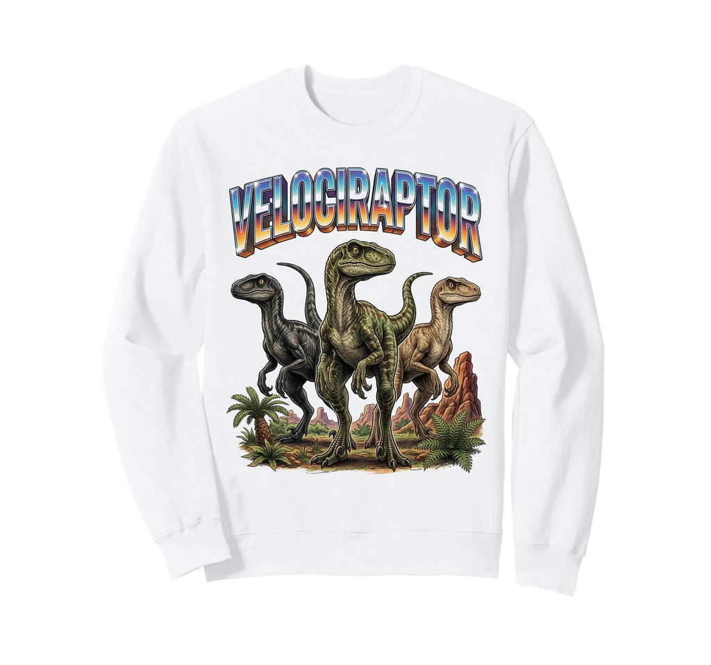 Velociraptor 70S 90S Velociraptor Sweatshirt - Custom Art Print Men Women - T-Shirt, Sweatshirt, Hoodie