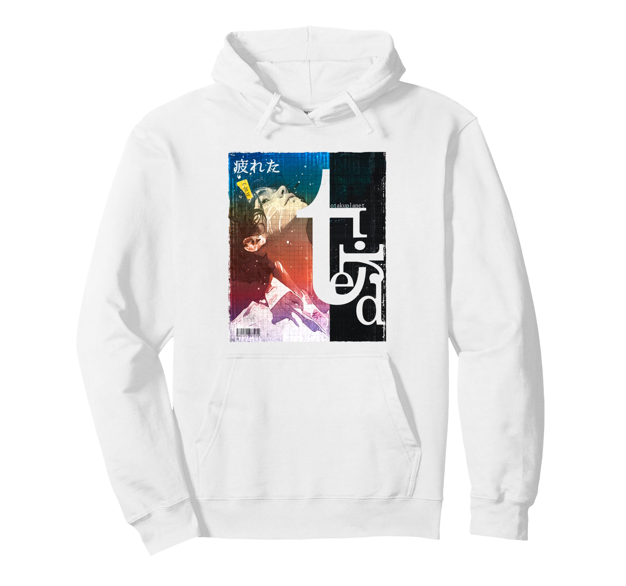 Tired Vaporwave Text Japanese Hoodie - Casual Everyday Wear Unisex - T-Shirt, Sweatshirt, Hoodie