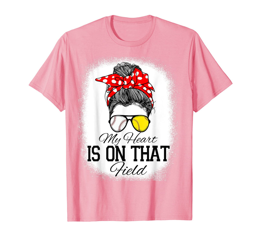 Softball Mom My Heart Is Field Baseball T-Shirt - Trendy Graphic Unisex - T-Shirt, Sweatshirt, Hoodie