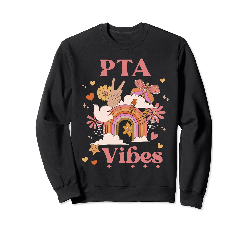 Pta Vibes School Groovy Parent Sweatshirt - Fun Novelty Design Unisex - T-Shirt, Sweatshirt, Hoodie