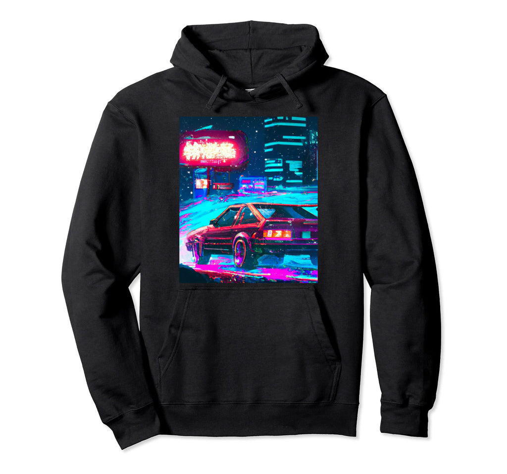 Vaporwave Car Synthwave City Vaporwave Hoodie - Custom Art Print Men Women - T-Shirt, Sweatshirt, Hoodie